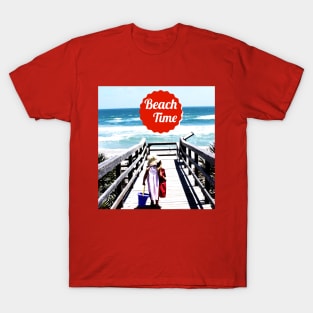 Beach Time as Child Walks toward the Ocean T-Shirt